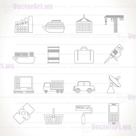 Industry and Business icons - vector icon set