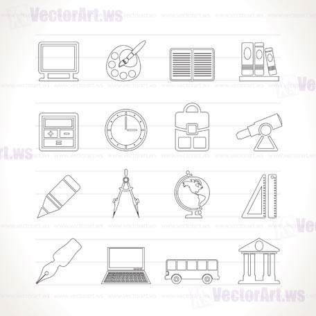 School and education icons - vector icon set