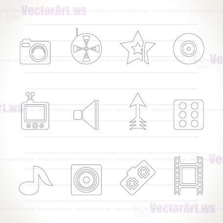 Entertainment  and media Icons - Vector Icon Set