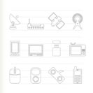technology and communications icons - vector icon set