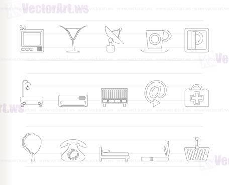 Hotel and motel icons - Vector icon Set