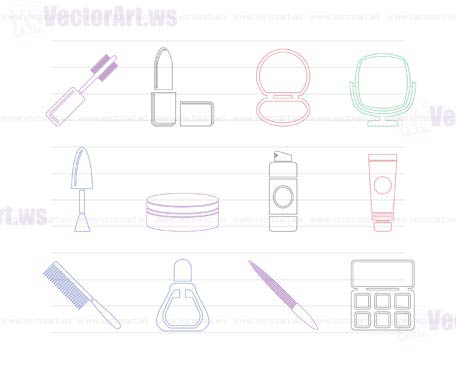 cosmetic and make up icons - vector icon set