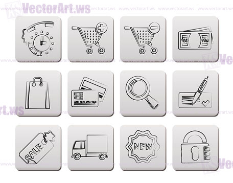 Internet icons for online shop - vector icon set