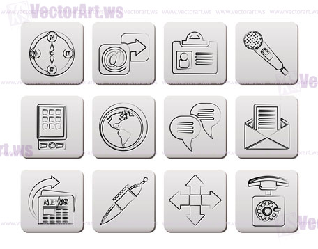 Business, office and internet icons - vector icon set