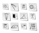 Textile objects and industry   icons - vector icon set