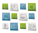 Hi-tech technical equipment icons - vector icon set