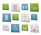 different kind of building and City icons - vector icon set