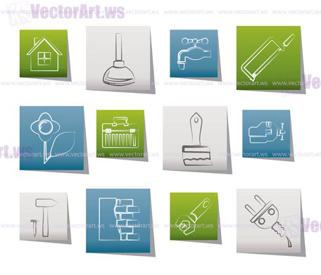 construction and do it yourself icons - vector icon set