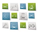 auto service and transportation icons - vector icon set