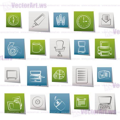 Business and Office tools icons - vector icon set 2