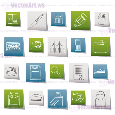 Office tools Icons - vector icon set 3