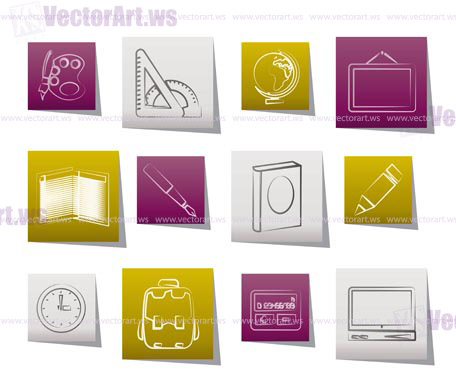 School and education icons - vector icon set