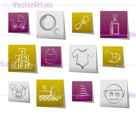 baby and children icons - vector icon set