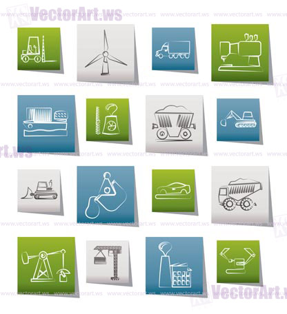 Business and industry icons - vector icon set