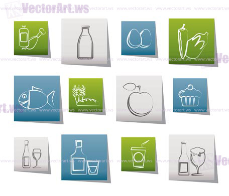 Food, drink and Aliments icons - vector icon set