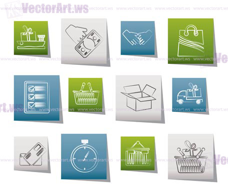 Shipping and logistic icons - vector icon set