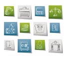 Bank, business and finance icons - vector icon set