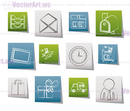 Post, correspondence and Office Icons - vector icon set