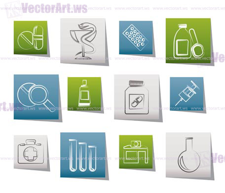 Pharmacy and Medical icons - vector icon set