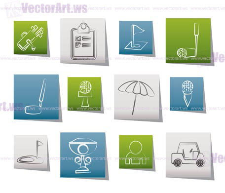 golf and sport icons - vector icon set