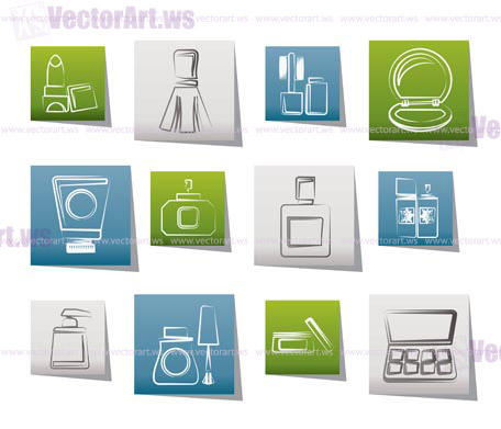 Cosmetic Industry and beauty icons - vector icon set