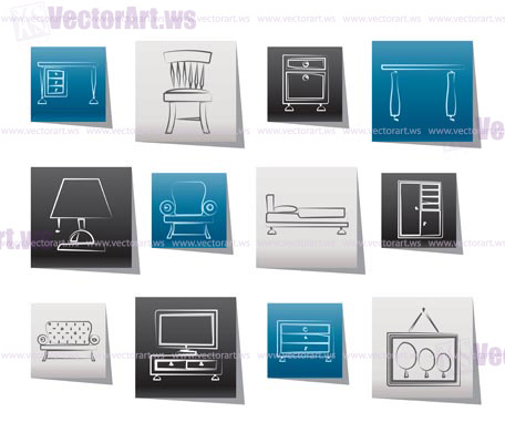 Home Equipment and Furniture icons - vector icon set