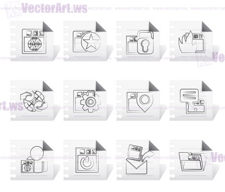 Internet, website and  Security Icons - vector icon set