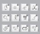 Optic and lens equipment icons - vector icon set