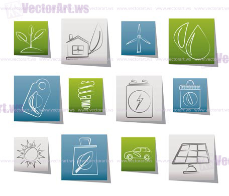 Green and Environment Icons - vector icon set