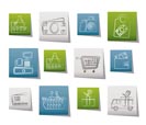 shopping and retail icons - vector icon set
