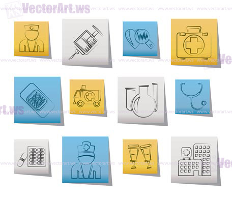 Medicine and healthcare icons - vector icon set