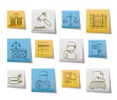 Justice and Judicial System icons - vector icon set