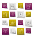 Business and office tools icons - vector icon set