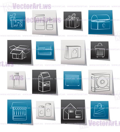 different kind of package icons - vector icon set