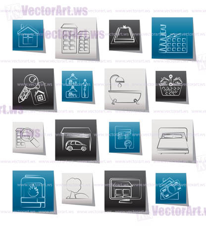 Real Estate objects and Icons - Vector Icon Set