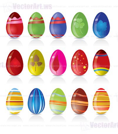 easter egg icons - vector icon set