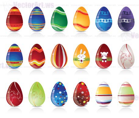 different kind of easter egg - vector illustration