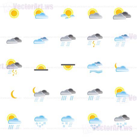 Nature and Weather icons - vector icon set
