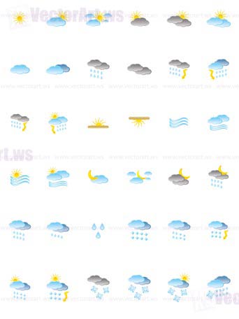 Weather and nature icons - vector icon set