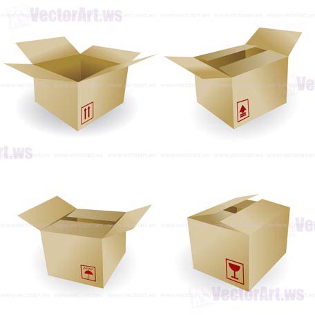 shipping box vector and Box Icon and Signs