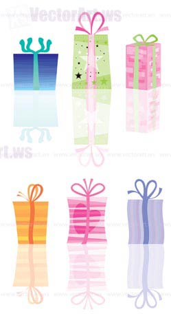 abstract present and gift icons - vector icon set