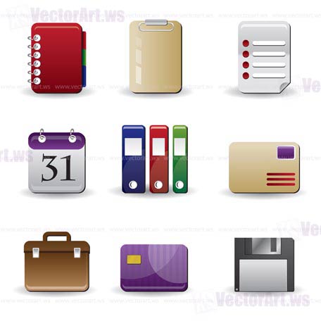 Business and office icons - vector icon set