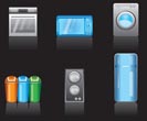 kitchen equipment icons - vector icon set