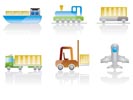 transportation and travel  icons - vector icon set