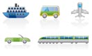 travel and transportation icons - vector icon set