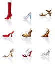 shoe and boot icons - vector icon set