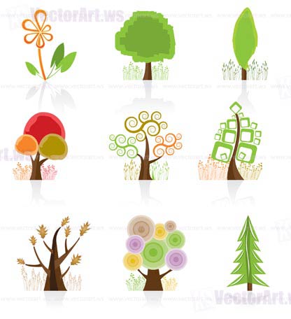 Tree Collection icon - vector illustration