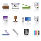 Print industry icons - vector icon set