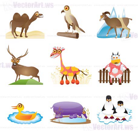 wild animal vector - cartoon series 2