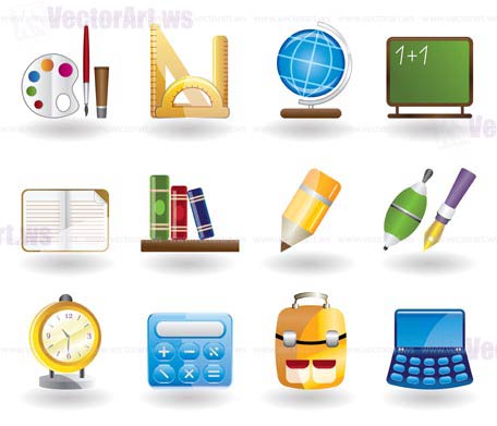 School and education icons - vector icon set